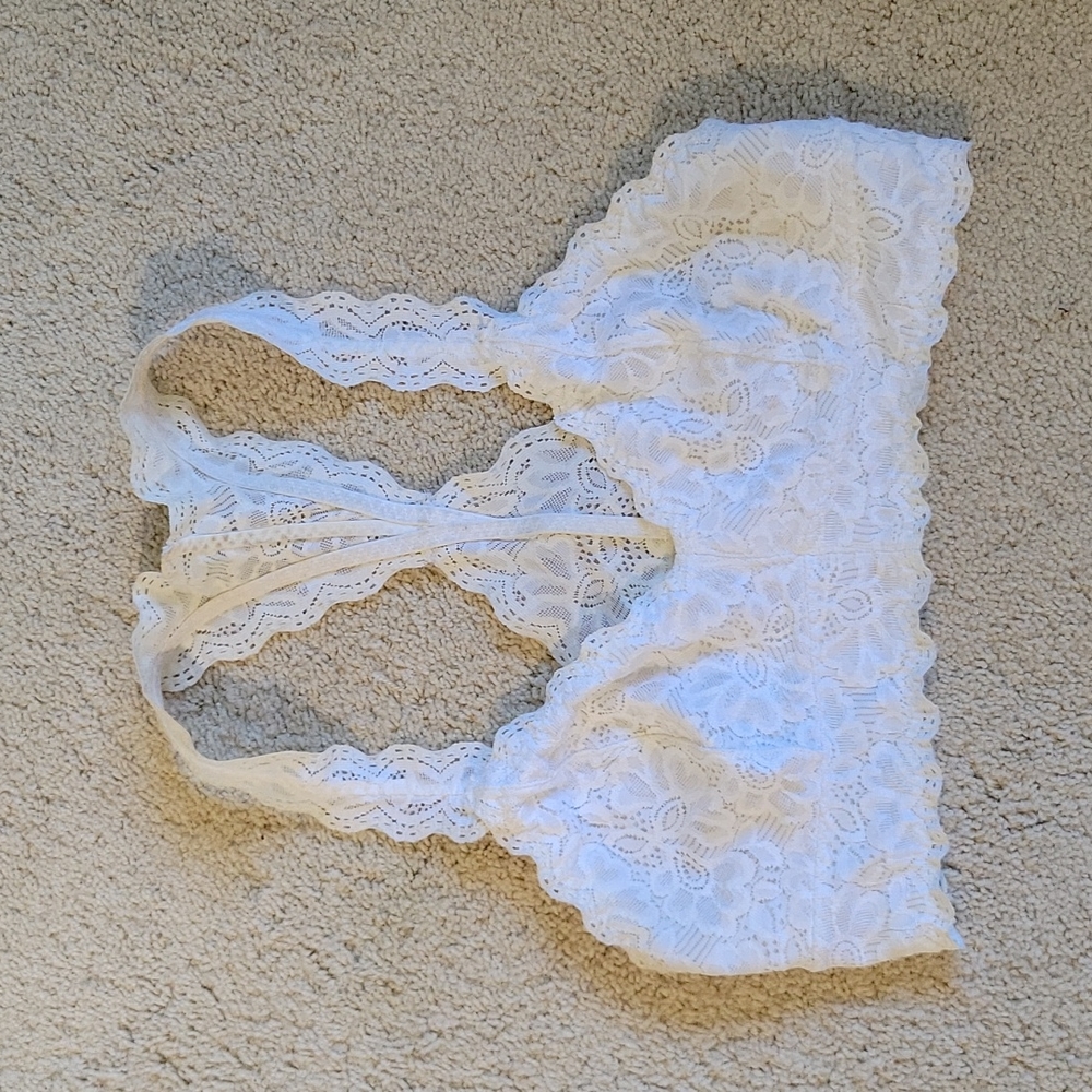 Felina White Lace Racerback Bralette